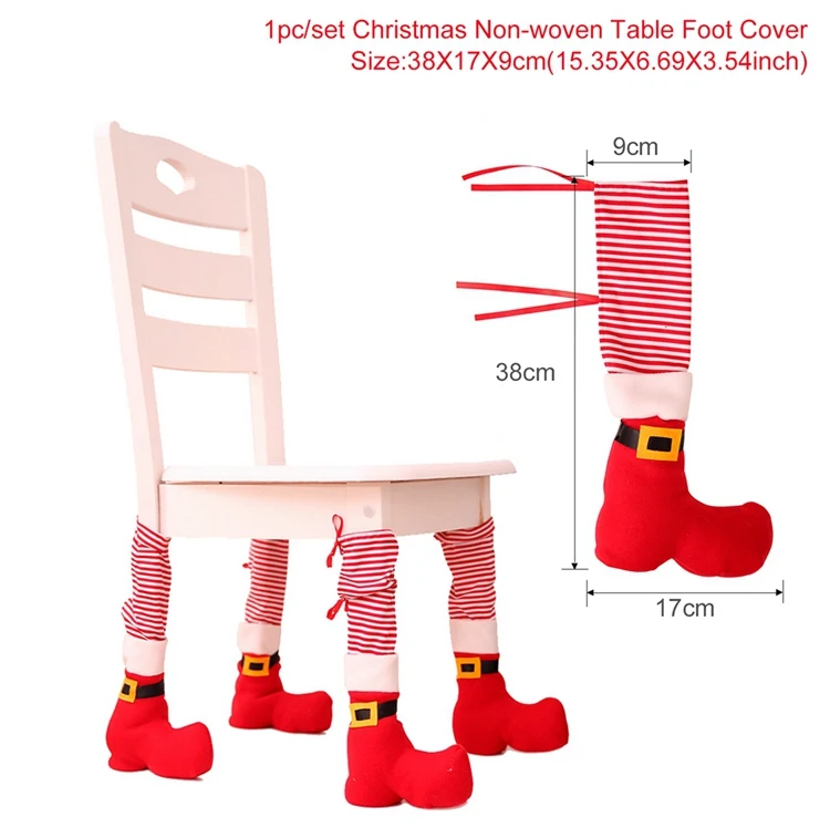 Foot Cover 1 PATIMATE Рождественский Чехол для стула «Рождество» украшения для дома рождественские украшения новогодний декор - Цвет: Foot Cover 1