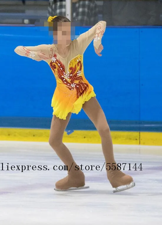 yellow figure skating dress