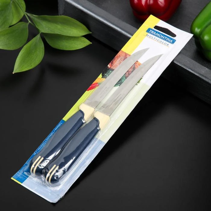  Kitchen knife Tramontina Multicolor, for meat, blade 12.7 cm, price 2 pieces supplies  Knife ► Photo 3/3