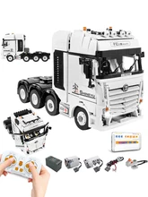 

MOC Remote Control Trailer Vehicle Bricks High-tech APP RC Programming Transporter Car Building Blocks Toys For Children Gifts