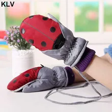 Детские цветные перчатки в горошек, плотные водонепроницаемые варежки для мальчиков и девочек, От 4 до 8 лет