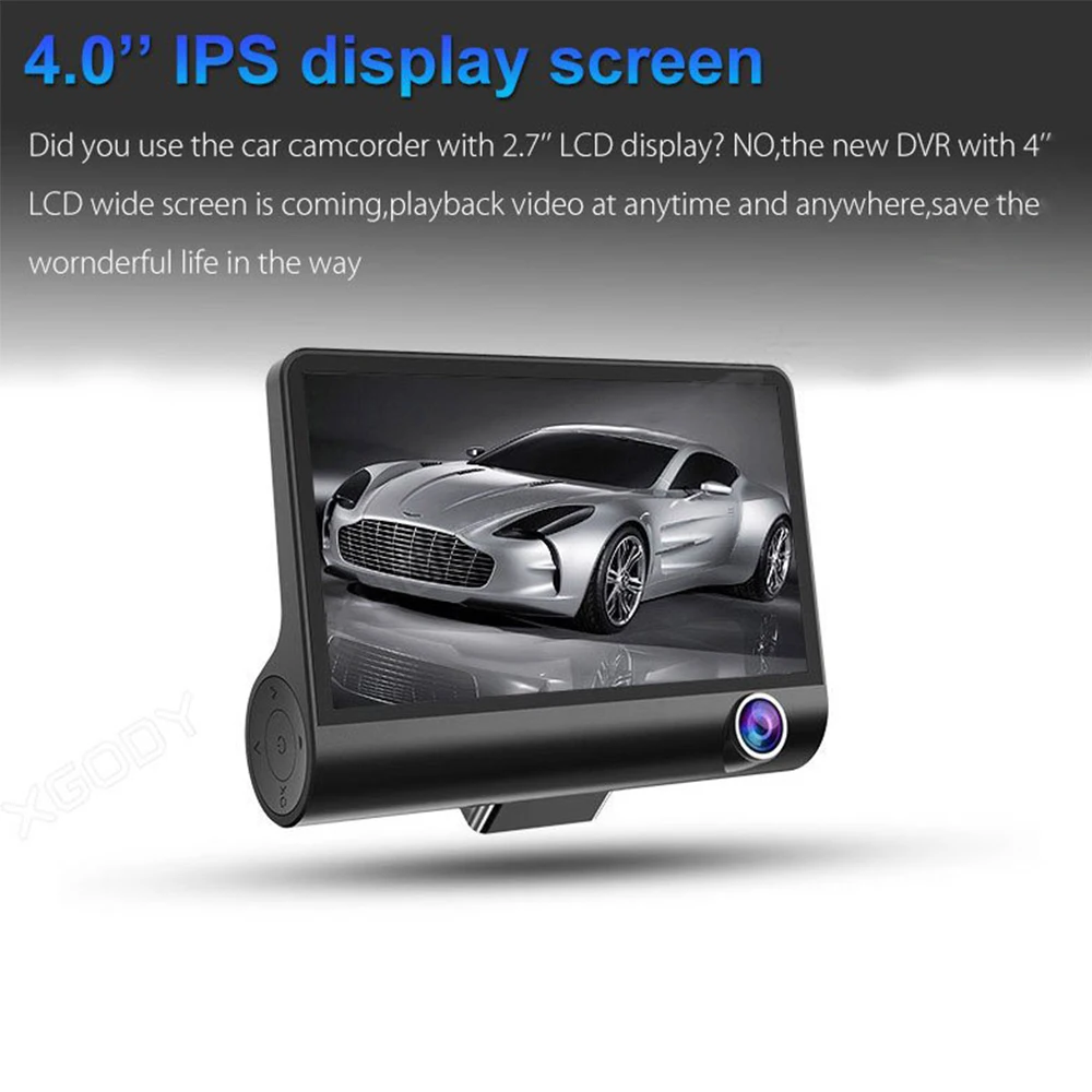 AKASO Автомобильный видеорегистратор с двойным объективом 4 ''HD 1080P камера