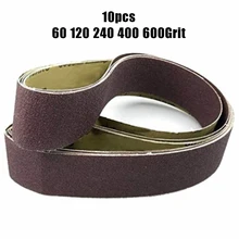 Bandes abrasives de ponçage 60/120/240/400/600 grain, 10 pièces/ensemble, polissage, meulage, pour bois, métal souple et plastique