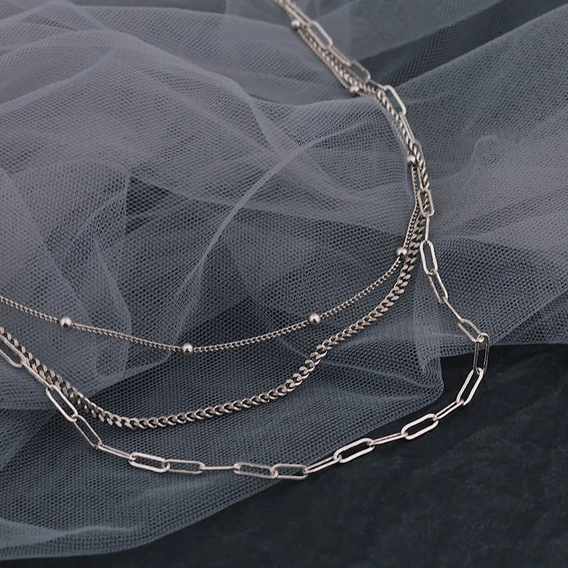 Mewanry 925 Sterling Silver Necklace for Women New Trend Elegant Vintage Party Multilayer Clavicle Chain Jewelry Birthday Gifts - Image 3