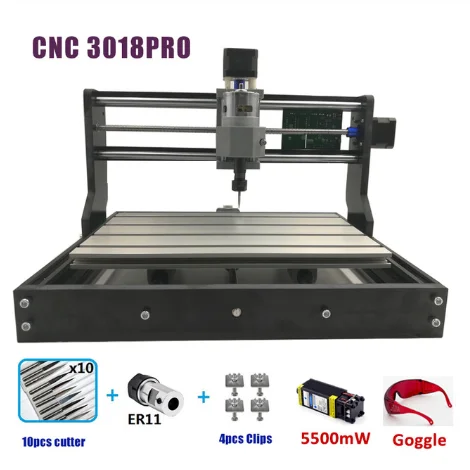 CNC 3018 PRO лазерный гравер дерево ЧПУ маршрутизатор машина GRBL ER11 DIY гравировальный станок для дерева PCB ПВХ Мини CNC3018PRO гравер - Цвет: 3018PRO with 5500mW
