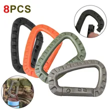 

8pcs Carabiner quickdraw tool Clip Molle Webbing strap Outdoor Backpack Buckle Snap Lock Camp climb Bag Tactical hang hook clasp