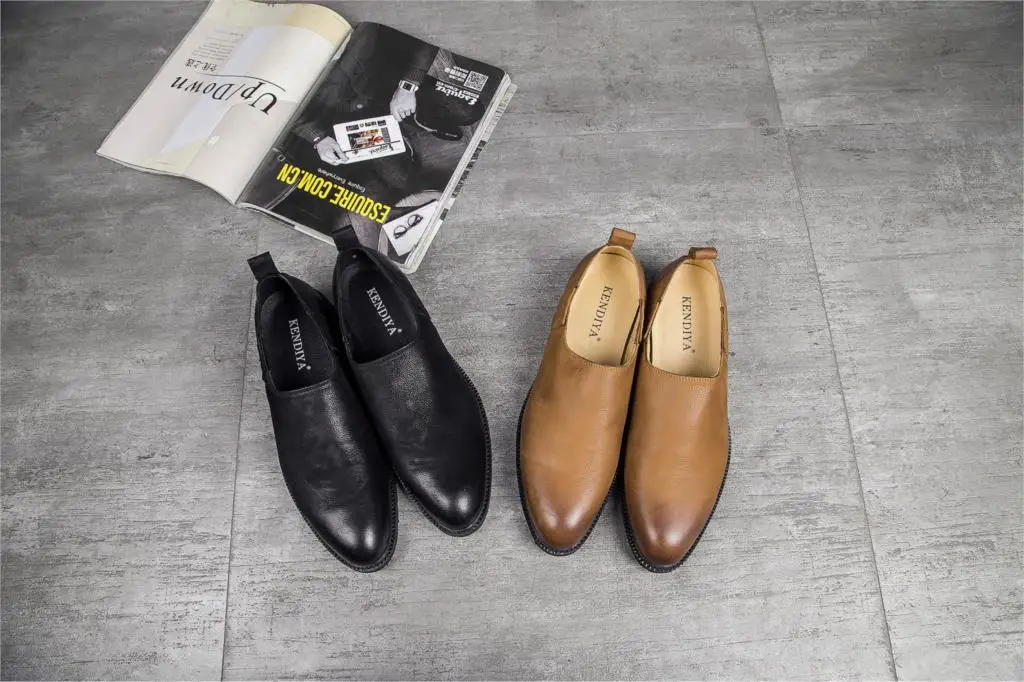 

Men's Leather Shoes Round Toe Oxfords Soft Leather Work Wear Leather Breathable Comfortable