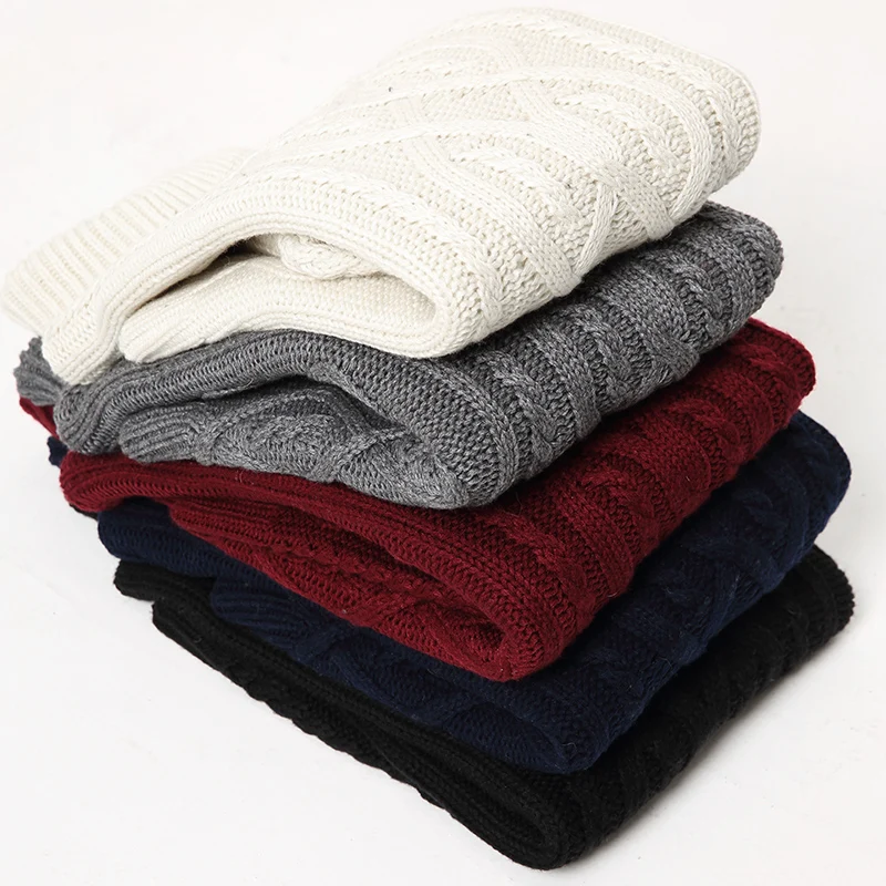 Новинка, модные брендовые свитера, мужские пуловеры, теплые облегающие вязаные Джемперы, толстые зимние, корейский стиль, повседневная одежда для мужчин