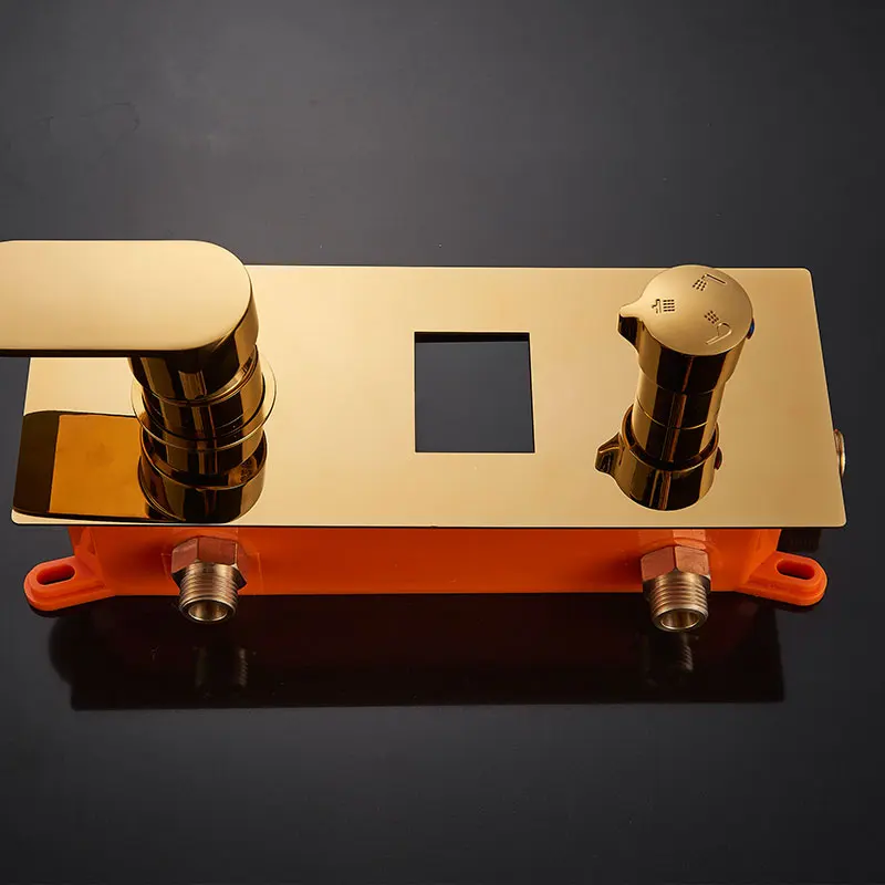 3 Way Золотой Waterefall набор для душа в конечном итоге душ опыт светодиодный кран