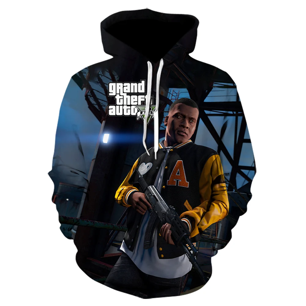 Модные мужские толстовки с капюшоном флисовая куртка Grand Theft Auto Game GTA 5 осенне