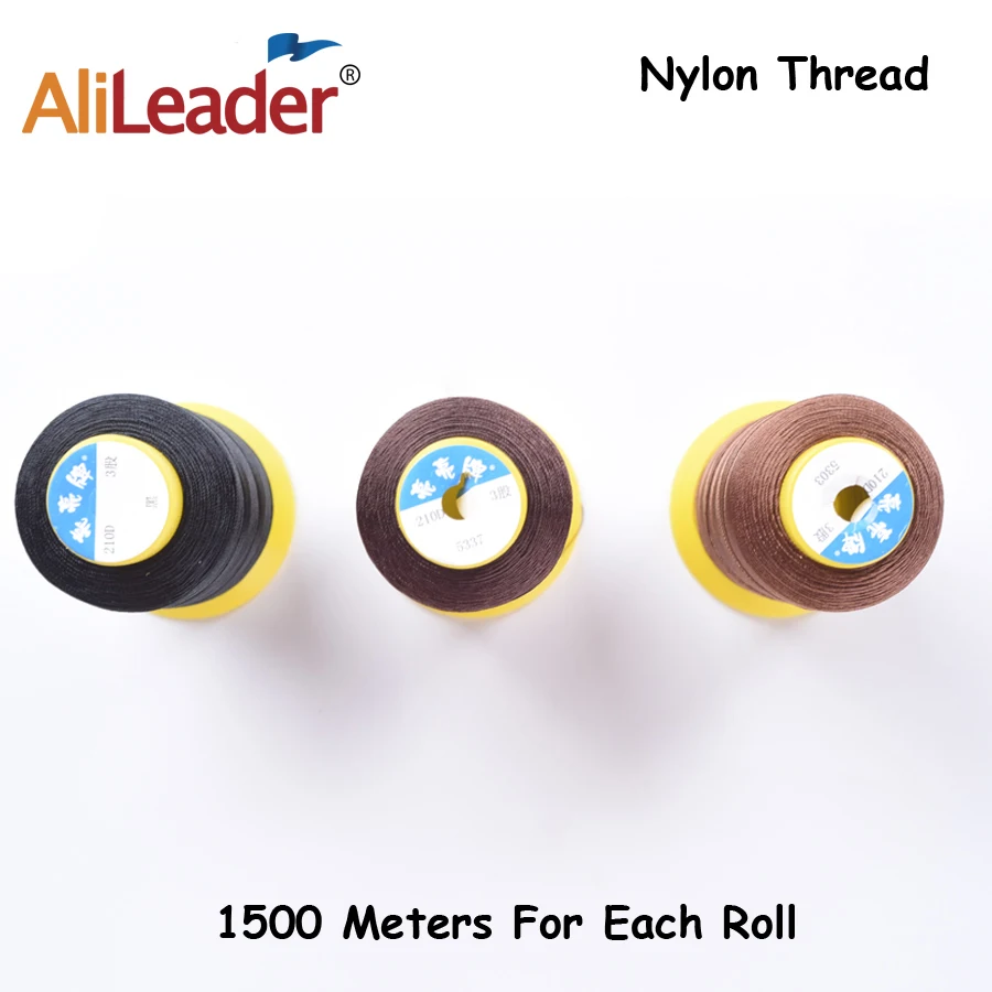 Hair Extensions Tool 1500M Nylon Hair Weaving Thread For Hair Sew In Black Cotton Thread For Sewing Machine Nylon Sewing Clothes