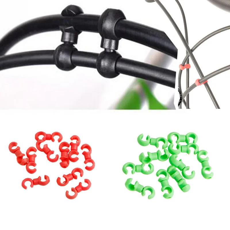 Bike Brake Cable Clips 10Pcs/Set S Buckle Shift Clips Rotatable MTB Brake Line Clip Ring Clasp