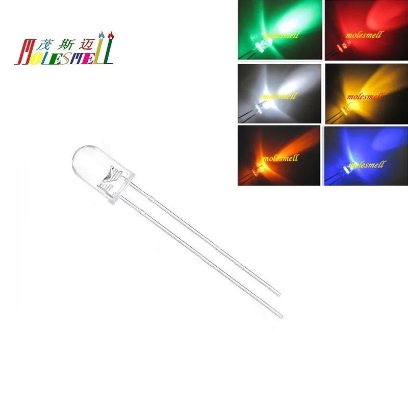 

1000pcs 5mm Round Water Clear Flash LED Red Yellow Blue Green White Orange Flashing Leds Diodes Light Lamp