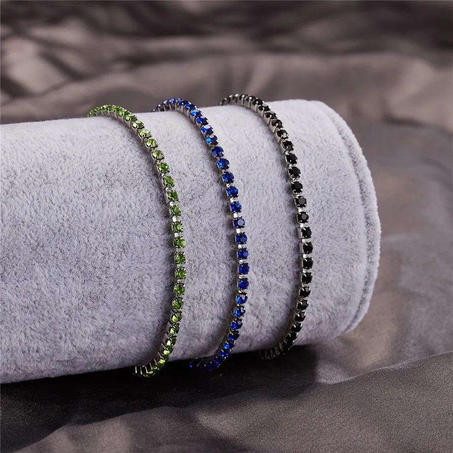 2 мм женский теннисный браслет AAA+ кубический цирконий, хип-хоп ювелирные изделия, 1 ряд золотых фианитов, очаровательный браслет для подарков