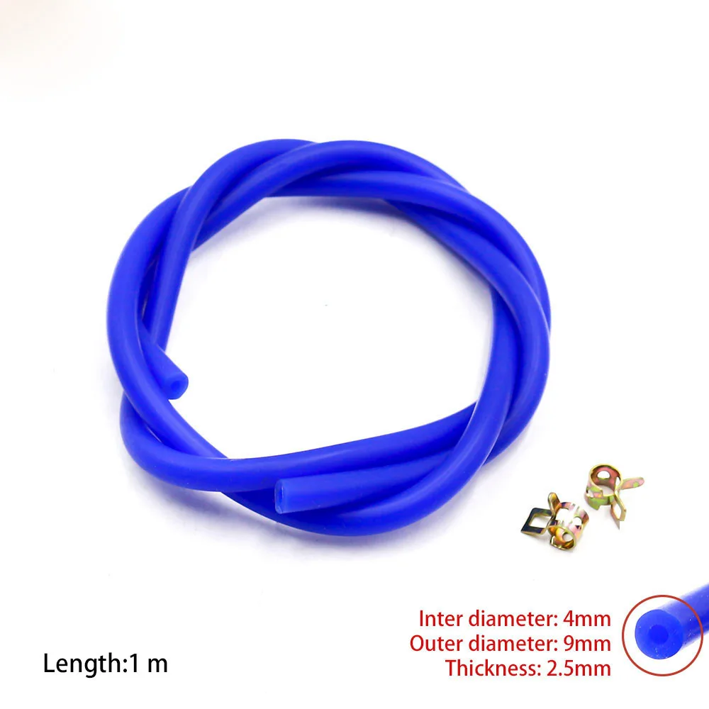 

CNSPEED New Silicone Vacuum Hose Tube Silicone Pipe ID:4mm OD:9mm with Clamp Blue color YC100569