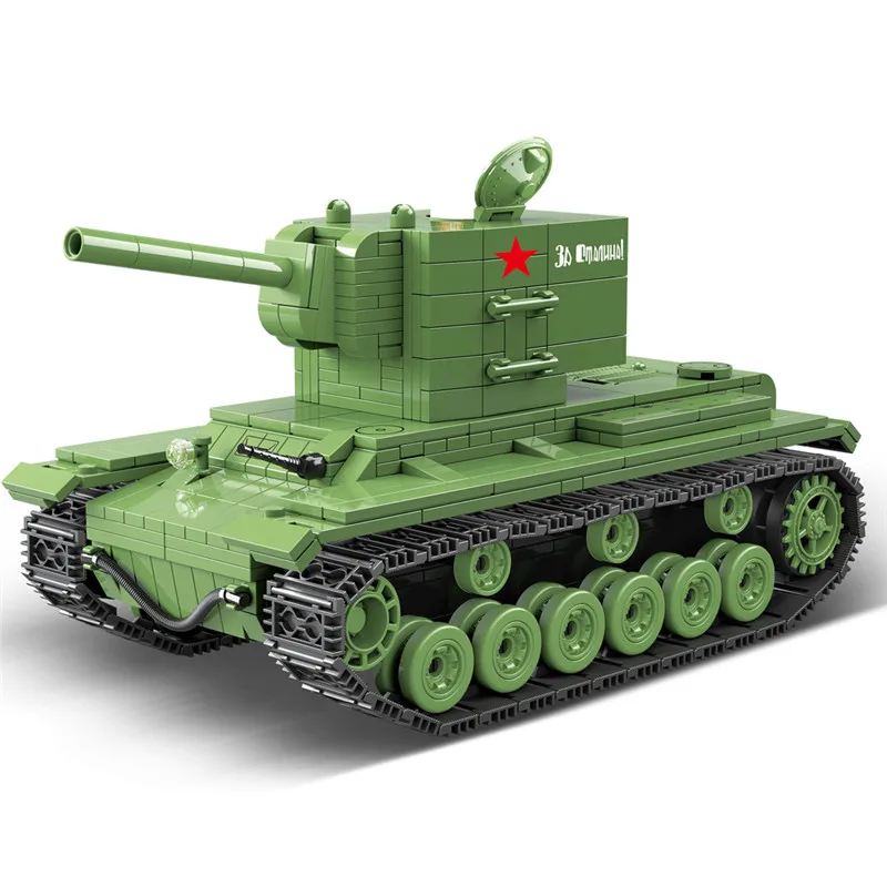 

2019 World War 2 WW2 Soldiers Armored Vehicle Soviet Russia KV2 Tank Military SWAT Army Building Blocks Bricks Toys Juguetes
