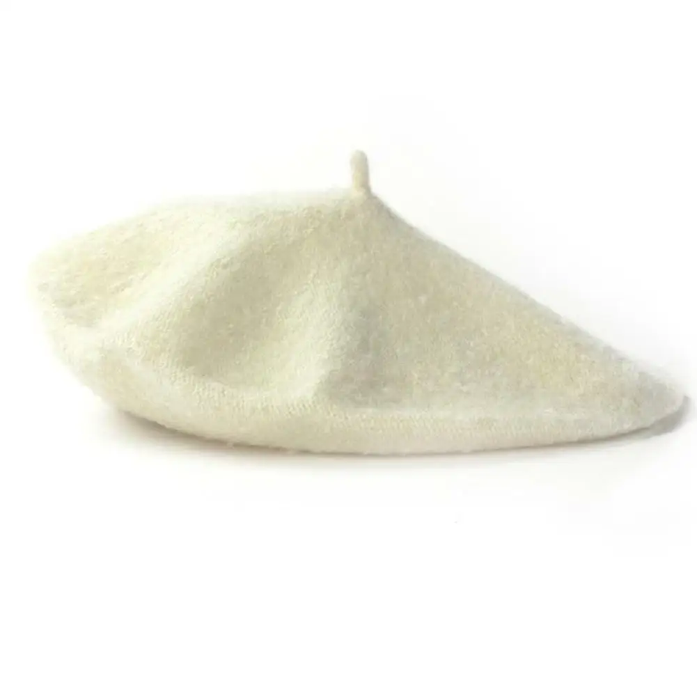 Модные женские Beanie BERET зимние теплые французские шляпы художника Лыжные шапки однотонные подарки