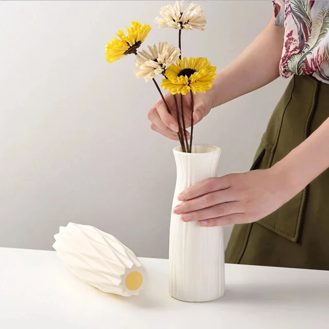 Plastic Vase For Home Decor Nordic Flower Pot Home Living Room Decoration Shatterproof Flower Vase Cachepot For Flowers Modern 2