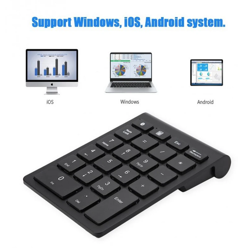 Черная клавиатура 22 клавиши мини Numpad Bluetooth цифровая клавиатура Поддержка Windows iOS Android система абсолютно новая