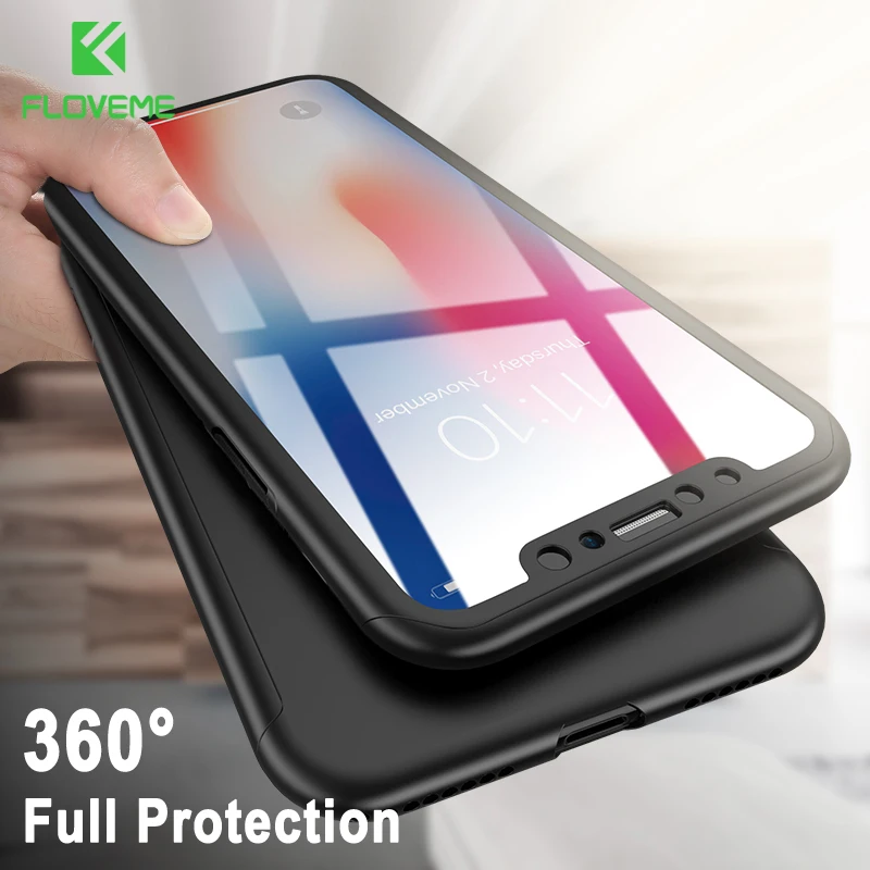 FLOVEME 360-градусный защитный чехол для телефона iPhone XR XS Max X 7 8 6 6s Plus 5 5s SE поставляется