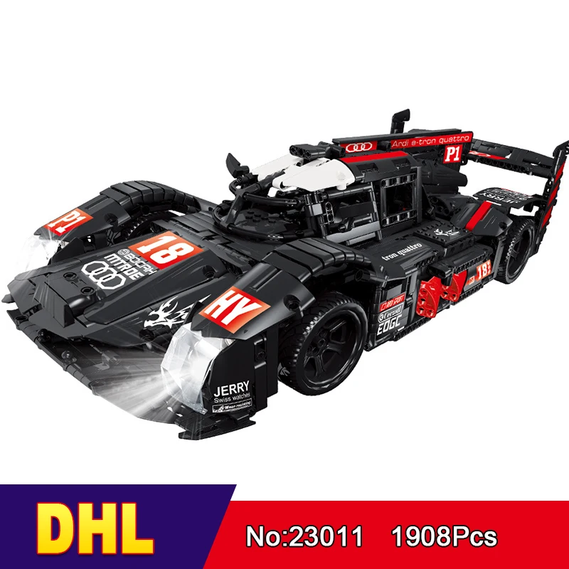 DHL 23011 технология Audi R18 супер гоночные автомобили строительные блоки моторная