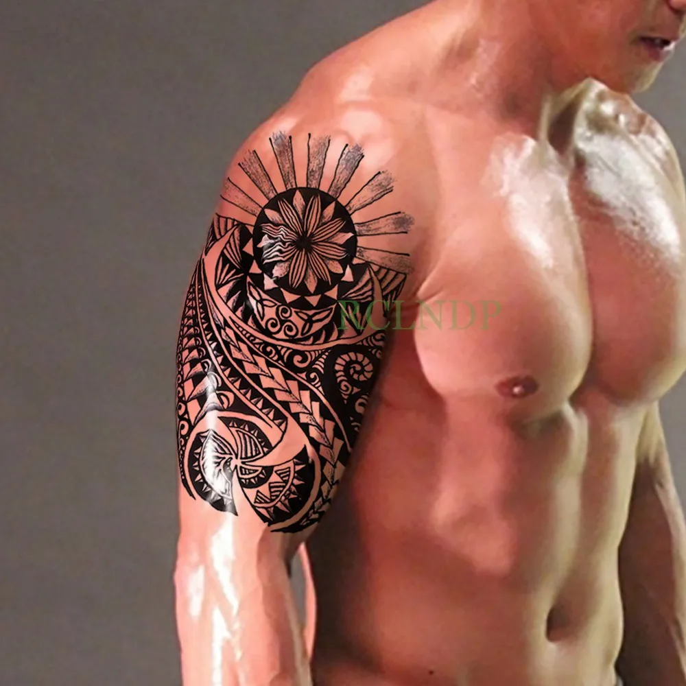Водостойкая временная татуировка наклейка ревущая голова Волка Птица Животное цветок тату черный флэш-тату поддельные большие татуировки для мужчин и женщин - Цвет: Розовый