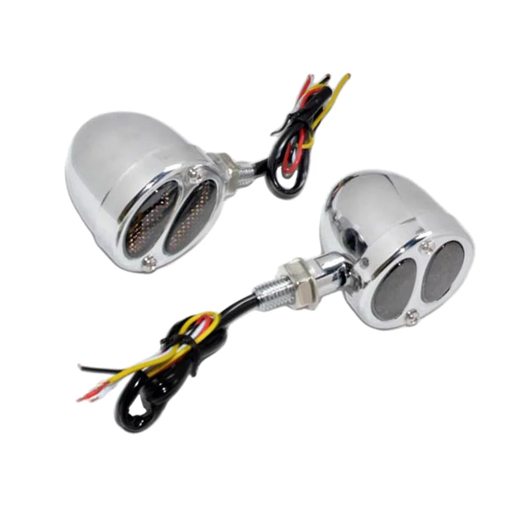 Silver LED Turn Signal Indicator for Motorcycle Scooter Quad Dirt Bike