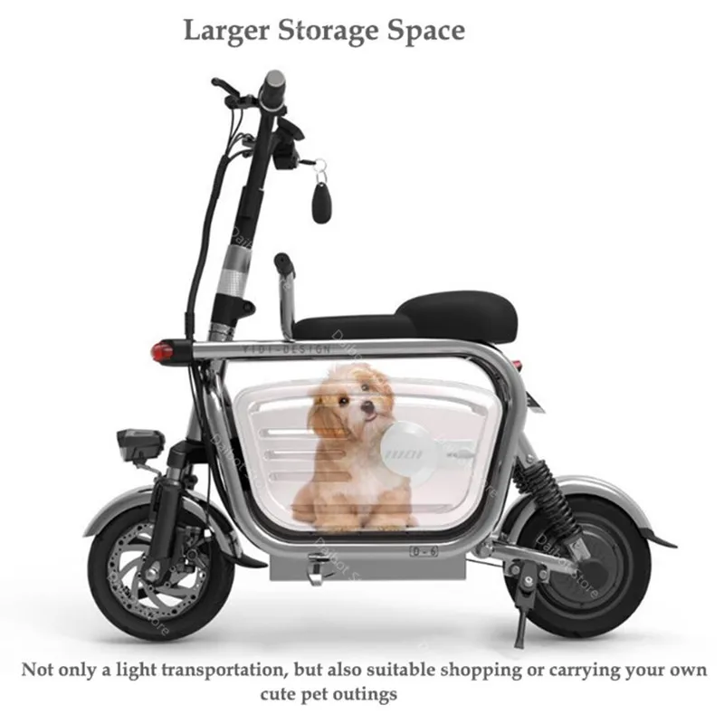 Electric Folding Bicycle Two Wheels Electric Bicycles Electric Scooter For GirlsLadies With SeatPet Basket 48V 80KM 40KMH  (20)