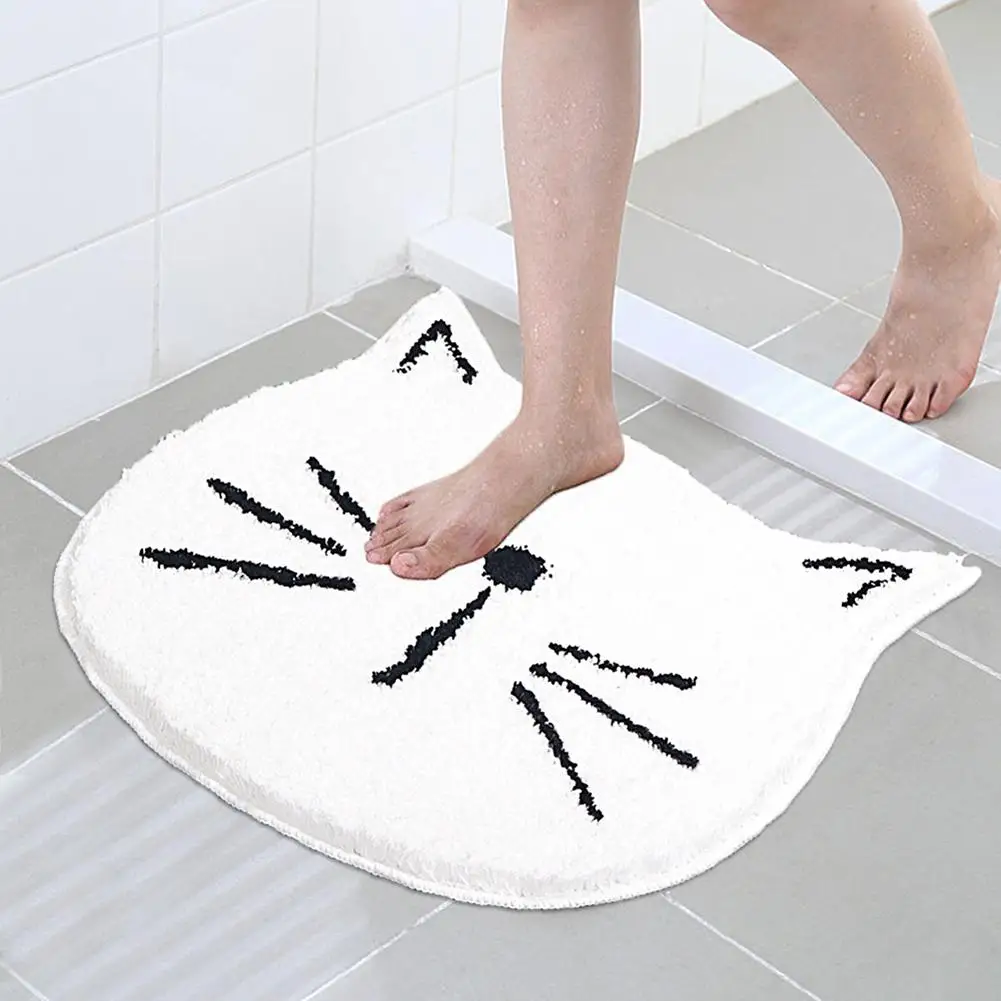 Хоббилан милый мультяшный Кот форма нескользящий водопоглощающий коврик для гостиной спальни нескользящий коврик