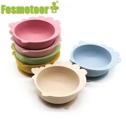 Fosmeteor New Baby Feeding Bowl Dinosaur Style BPA Free Silicone Bamboo Fiber Bowl Cartoon Animal Shape Food Supplement Bowl