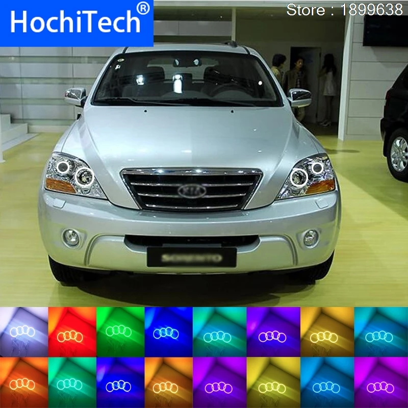 Для kia Sorento 2006 2007 2008 2009 светодиодный периметр фар колец halo многоцветный RGB ангел