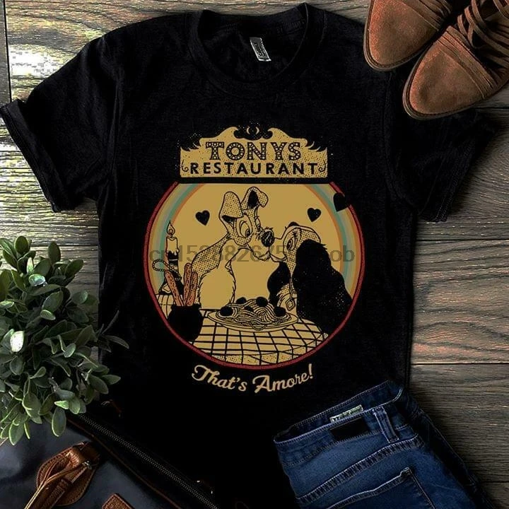 

Lady The Tramp Restaurant ThatAmore MenBlack T Shirt Cotton S 4Xl