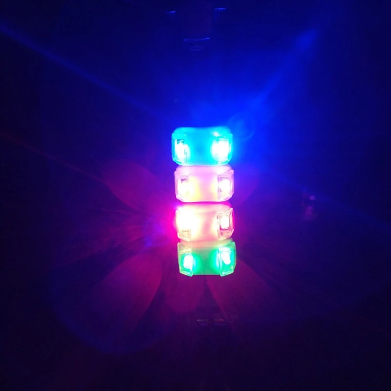 LED Bicycle Bike Light Silicone Waterproof Double LED Frog Tail Light Outdoor Night Riding Safety Warning Light Bike Accessories