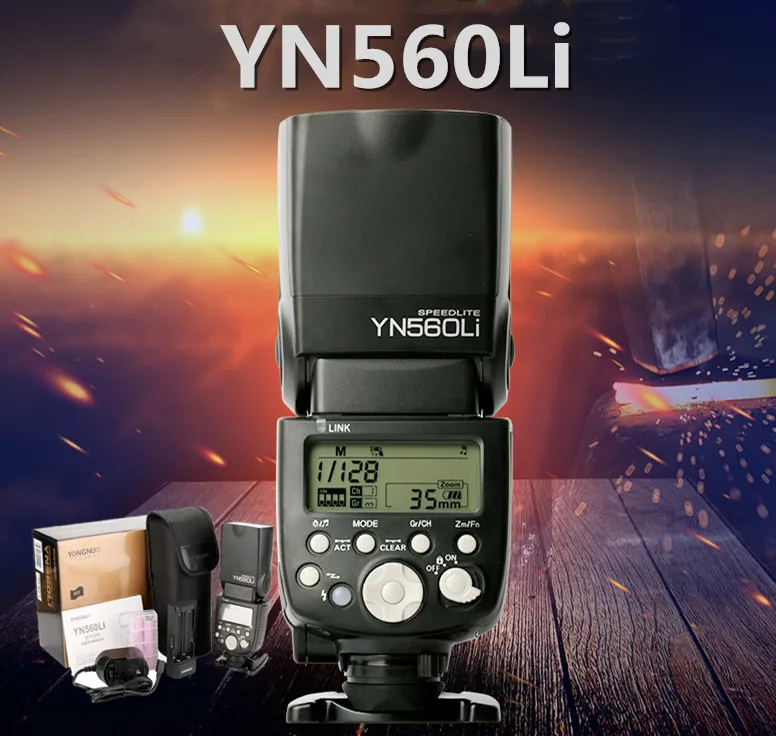Yongnuo YN560Li 2,4G радио мигает расстояние до 100 метров Универсальная насадка Горячий башмак вспышка для Canon Nikon Olympus литиевая вспышка