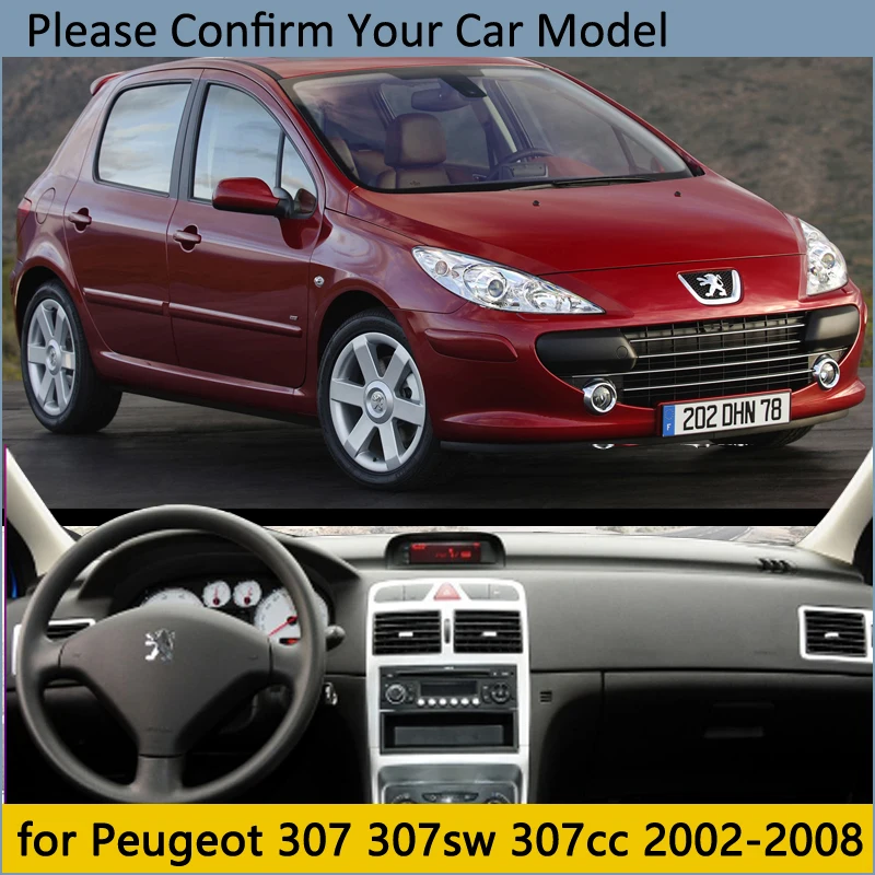 Защитная накладка на приборную панель для peugeot 307 2002~ 2008 307sw 307cc автомобильные аксессуары приборная панель коврик от Солнца Анти-УФ 2007