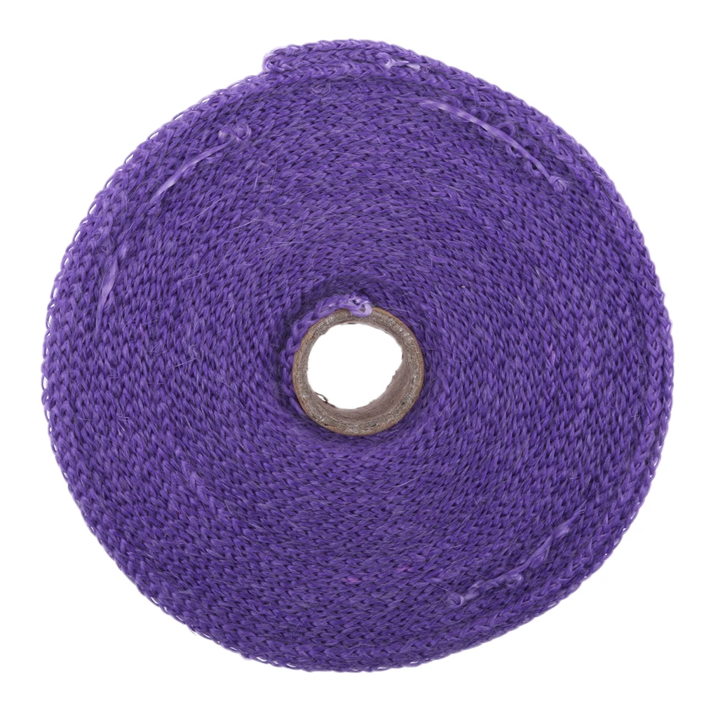 Exhaust Pipe Insulation Thermal Heat Wrap Roll 2 inch  x 32 ft Motorcycle Header Protection Fiberglass Heat Shield (Purple)