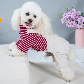 

Dog Clothes Pet Colorful Stripes Coat Thickened Four Legged Sweater Winter Autumn Soft Small Medium Puppy Cotton-padded Clothes