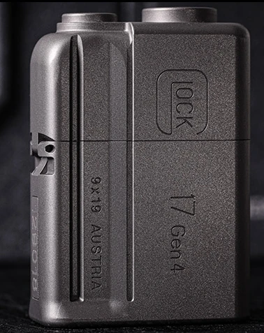 3 цвета видео GLOCK 17 титановый сплав 63g shooter EDC щит Высокая Водонепроницаемая зажигалка с ЧПУ независимое кодирование - Цвет: gray