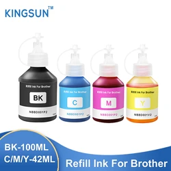 Kit de recharge d'encre pour imprimante à jet d'encre Brother MFC T800W, pour modèles DCP T300, T500W, T700W, 4 couleurs 