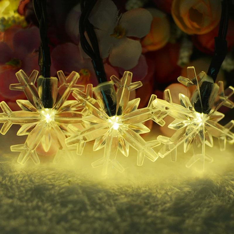 

Snowflake LED String Lights Battery Snow Flakes Led String Fairy Light Xmas Christmas Tree for Party Home Wedding Garden Garland
