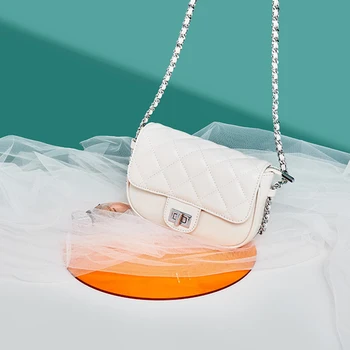 

2020 new trendy fashion all-match leather handbags small fragrance styl diamond pattern chain bag texture messenger small bag