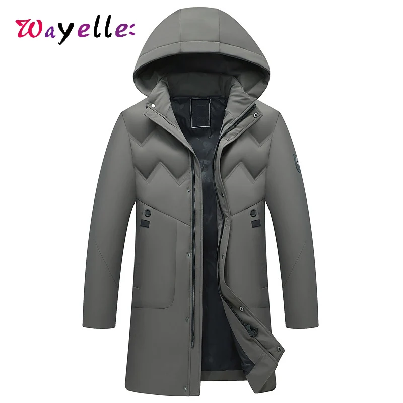 Winter Long Coat Men Down Jackets 2019 Thicken Warm Hooded Cotton-padded Long Parkas Men Waterproof Windbreker Jacket Overcoats