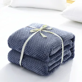 

Summer Solid Color Warm Blanket Breathable Bedroom Living Room Sleeping Flannel Blanket Fleece Blanket Bed Decoration EC50TZ