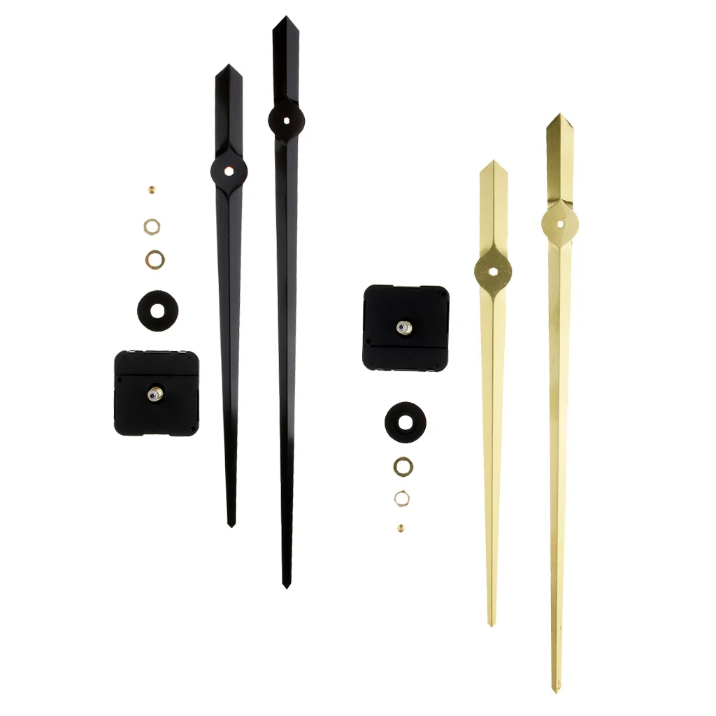DIY Silent  Quartz Wall Clock Movement Mechanism Hands Mounting Hardware Replacement Part Set Black