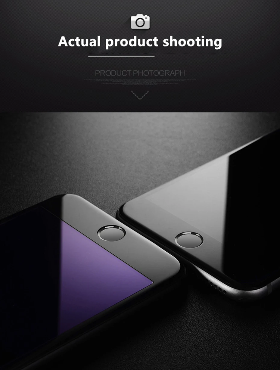 Eyecare Resistance to blu-ray Purple light 3D Full Cover Tempered Glass for iPhone 6 6S 7 8 plus Soft edge Screen Protector film