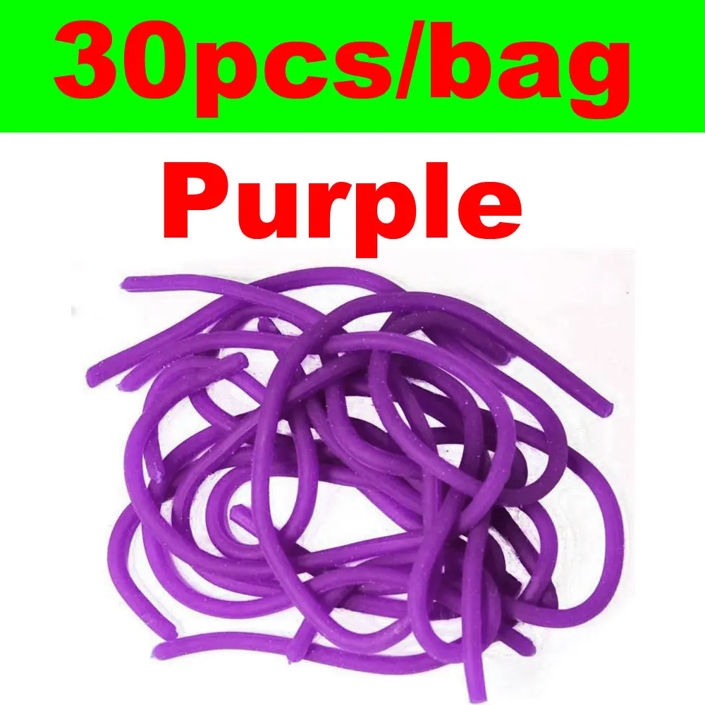 PURPLE 30 шт./упак. Дергунчик червей для завязывания Нимфы, креветки, личинками, Сан-Хуан, черви материал для Вязания Мушек Рыболовные наживки - Цвет: PURPLE