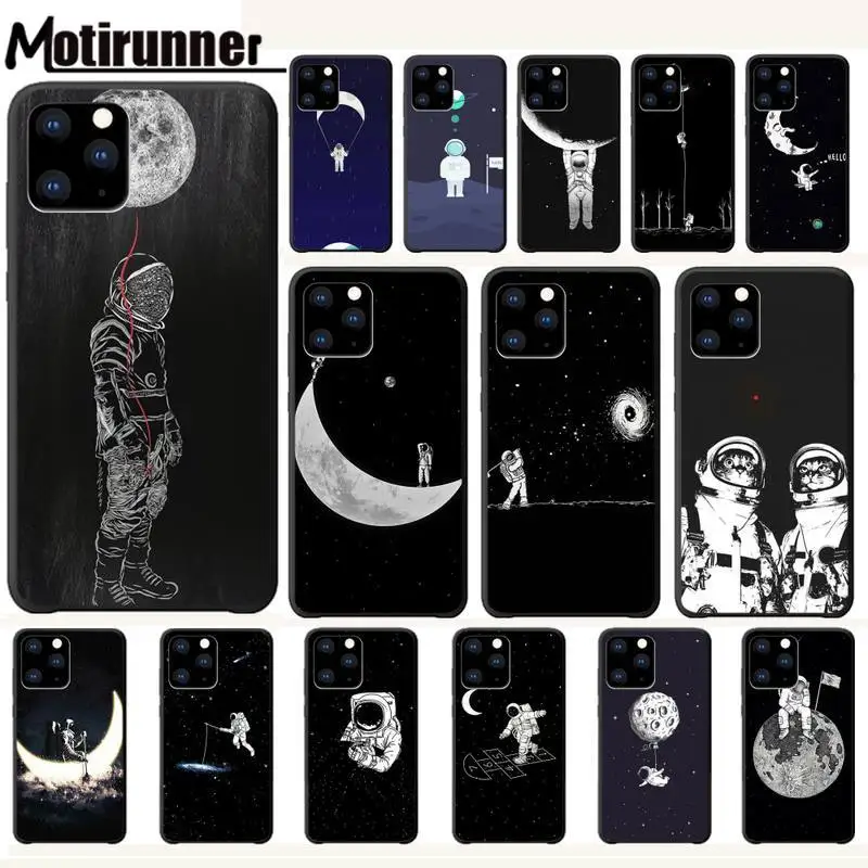 Роскошный чехол для телефона с космосом Love Moon Astronaut Iphone 6 6s 7 8 Plus X Xs Max Xr 11 Pro