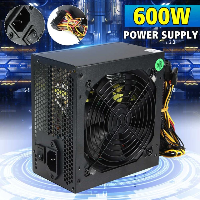 Computer Power Supply 600w Rated Pc Source Psu Max 800w Atx Case Gaming  120mm Fan 20/24pin 12v Fuente De Alimentacion Eu Plug