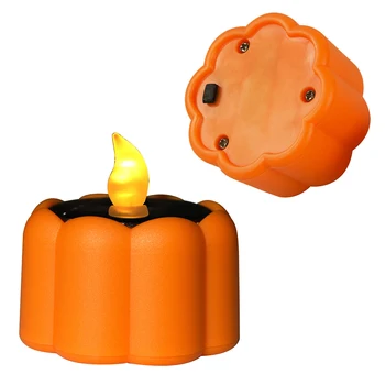 

6pcs Halloween Solar Energy Candle Lamps Waterproof Flameless LED Pumpkin Lights Night Lights Festival Home Party Decoration
