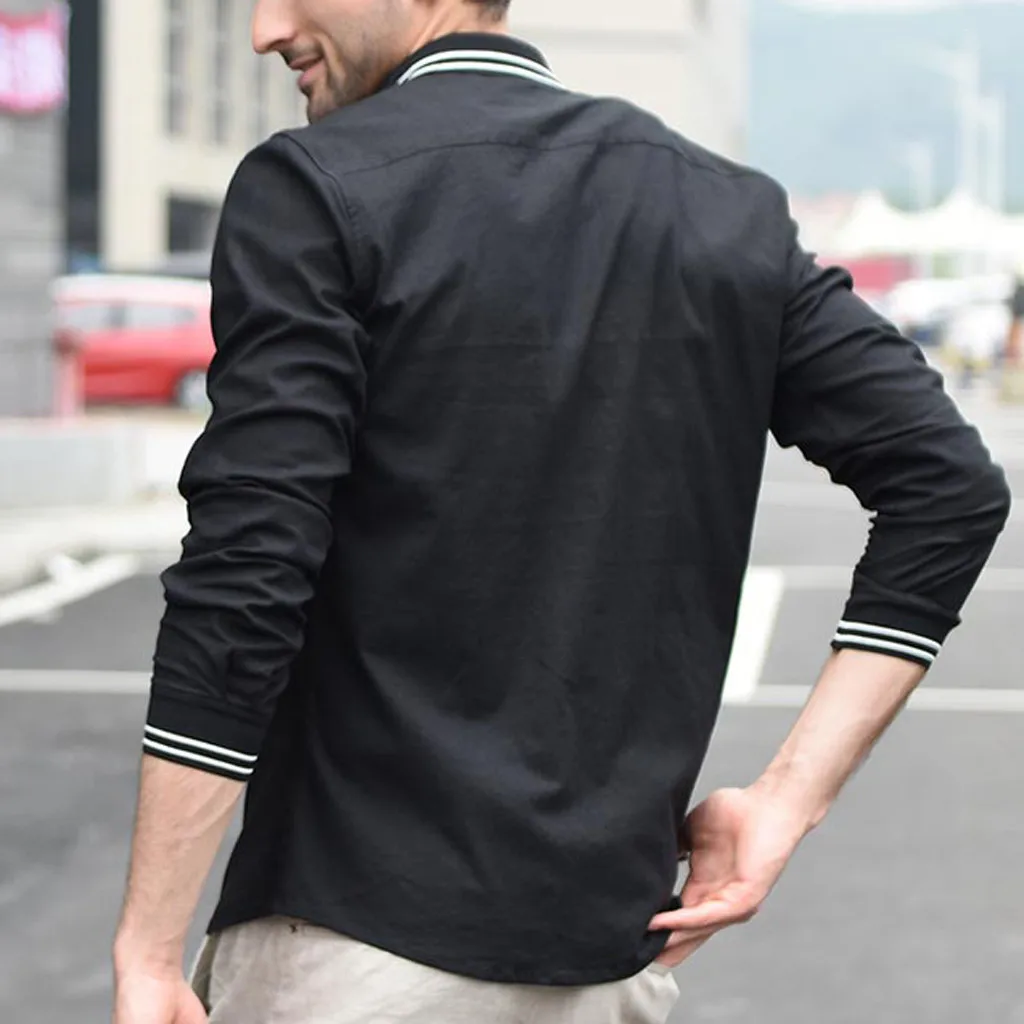 Camisa Masculina Мужская винтажная однотонная льняная Однотонная рубашка с длинными рукавами в стиле ретро рубашки модные мужские облегающие рубашки